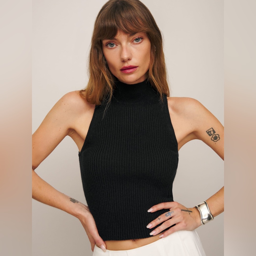 Reformation - Farrah Cashmere Turtleneck Tank - Size S